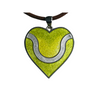 Enamel Tennis Ball Heart Pendant