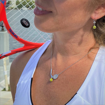 Enamel Tennis Ball Earrings