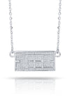 CZ Tennis Court Necklace Medium Rhodium