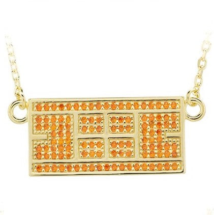 CZ Tennis Court Necklace Medium 14kt gp