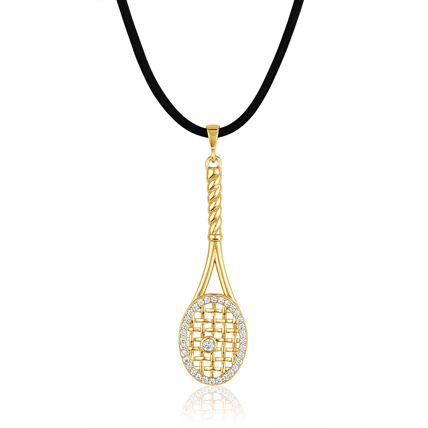 Diamond tennis deals racket necklace