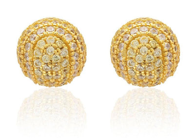 CZ Pave Tennis Ball Earrings