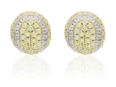 CZ Pave Tennis Ball Earrings