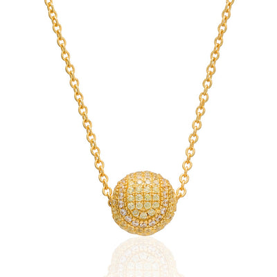 CZ Pave Tennis Ball Necklace