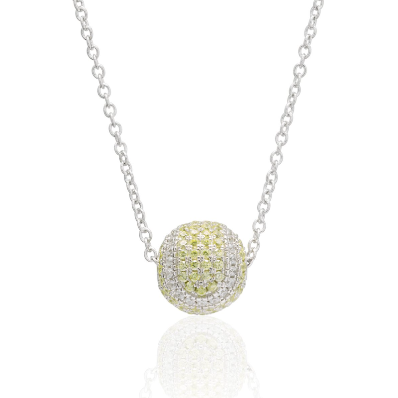 CZ Pave Tennis Ball Necklace