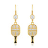 CZ Pickle Paddle Lever Back Earrings