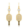 CZ Pickle Paddle Lever Back Earrings