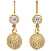 CZ Pave Tennis Ball Earrings