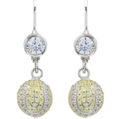 CZ Pave Tennis Ball Earrings