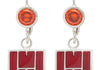 Enamel Tennis Court Lever Back Earrings