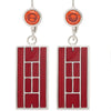 Enamel Tennis Court Lever Back Earrings