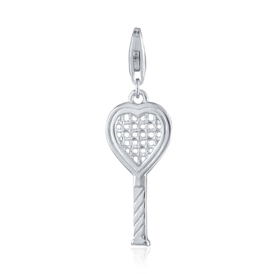 Heart Racquet Pendant Small and charm options