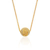 Yellow and White DIAMOND  Pave Tennis Ball Necklace 14kt gold - studio-margaret