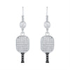 CZ Pickle Paddle Lever Back Earrings