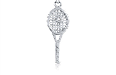 Petite Racquet with bezel CZ Leverback Earrings