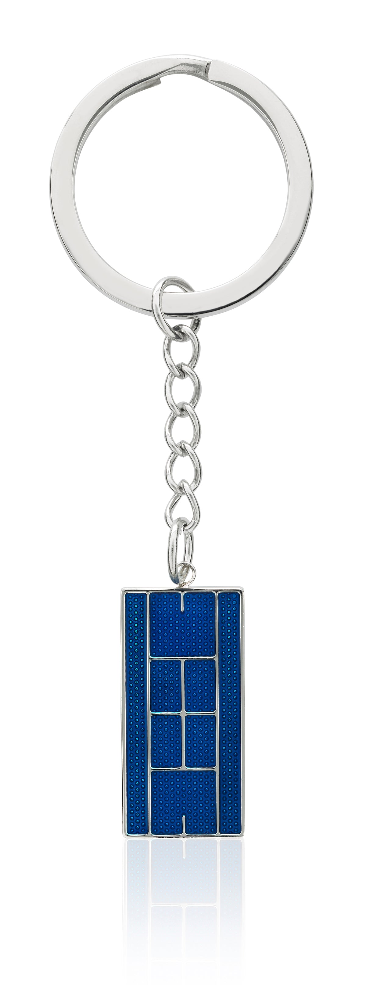 Blue Enameled Tennis Court Keychain - studio-margaret