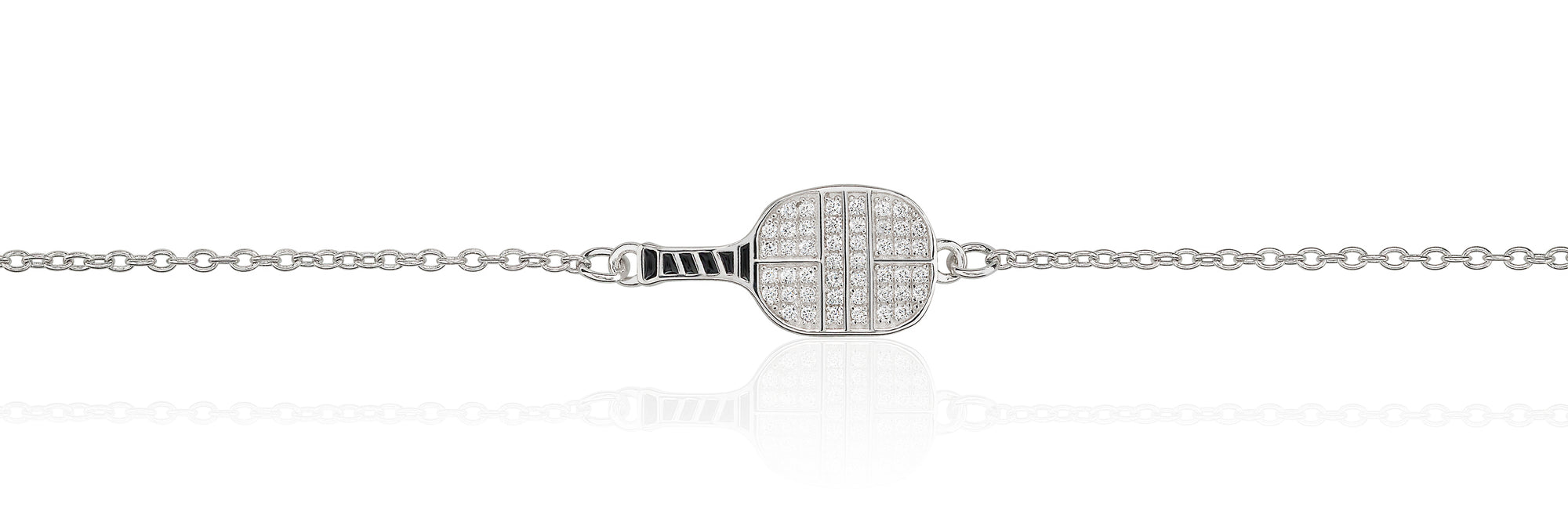 CZ Curved Pickleball Racquet Bracelet - studio-margaret