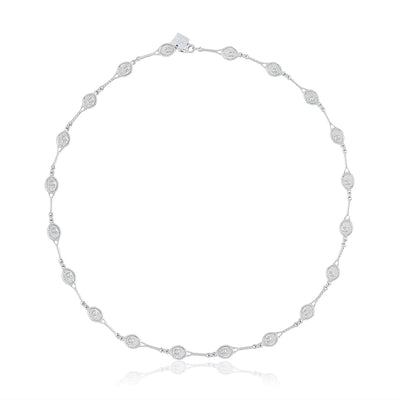 Petite Racquet with bezel CZ Necklace