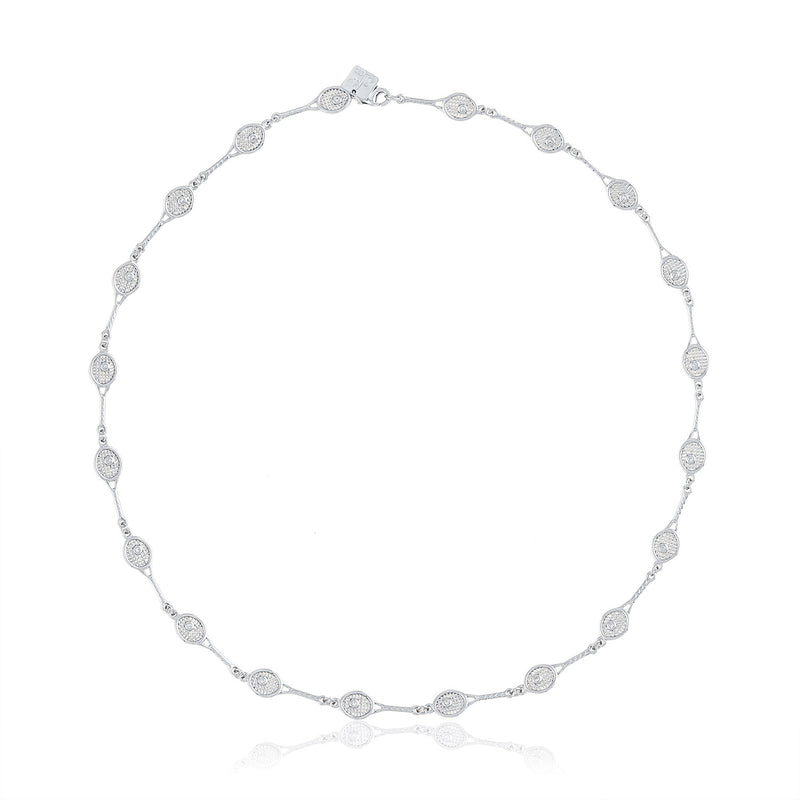 Petite Racquet with bezel CZ Necklace